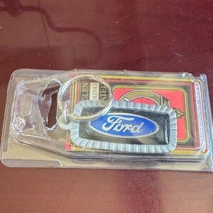 Ford Metallic and Blue Emblem Keychain